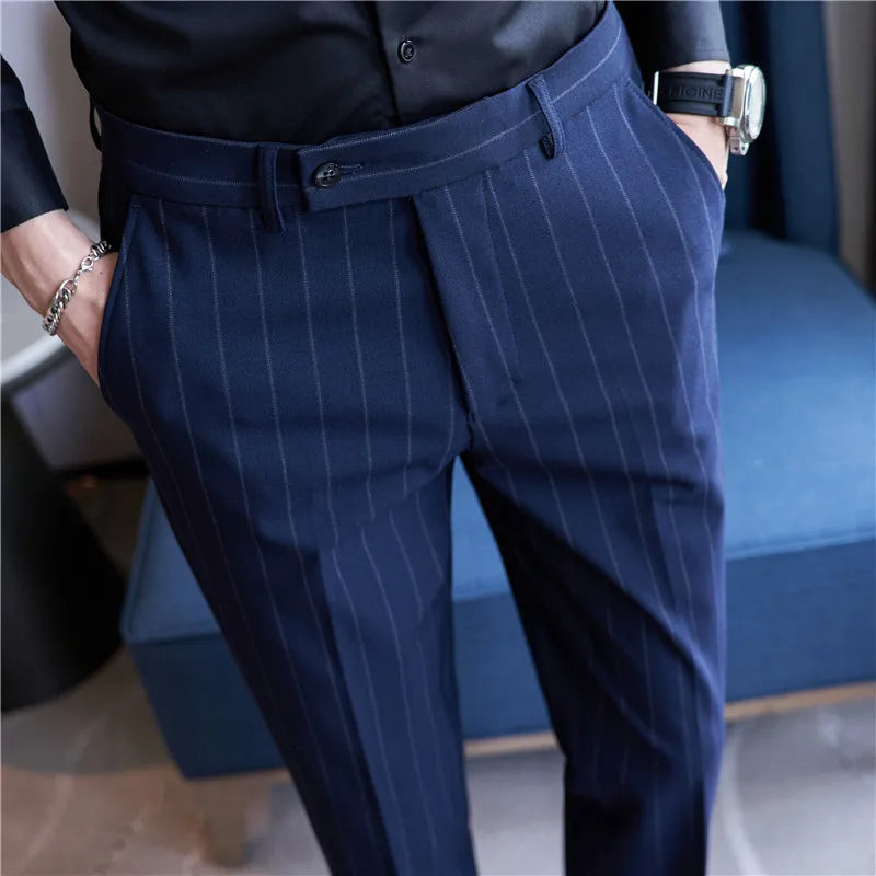 Pinstripe Suit Trousers for Men Verno
